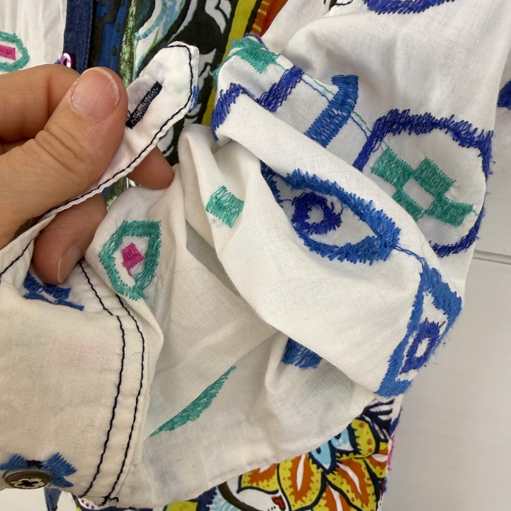 Desigual MAURICIO Patchwork Button Down Shirt Flo… - image 12